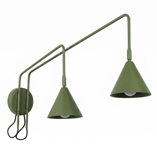 Wall lamp NOX 2 olive green with a switch