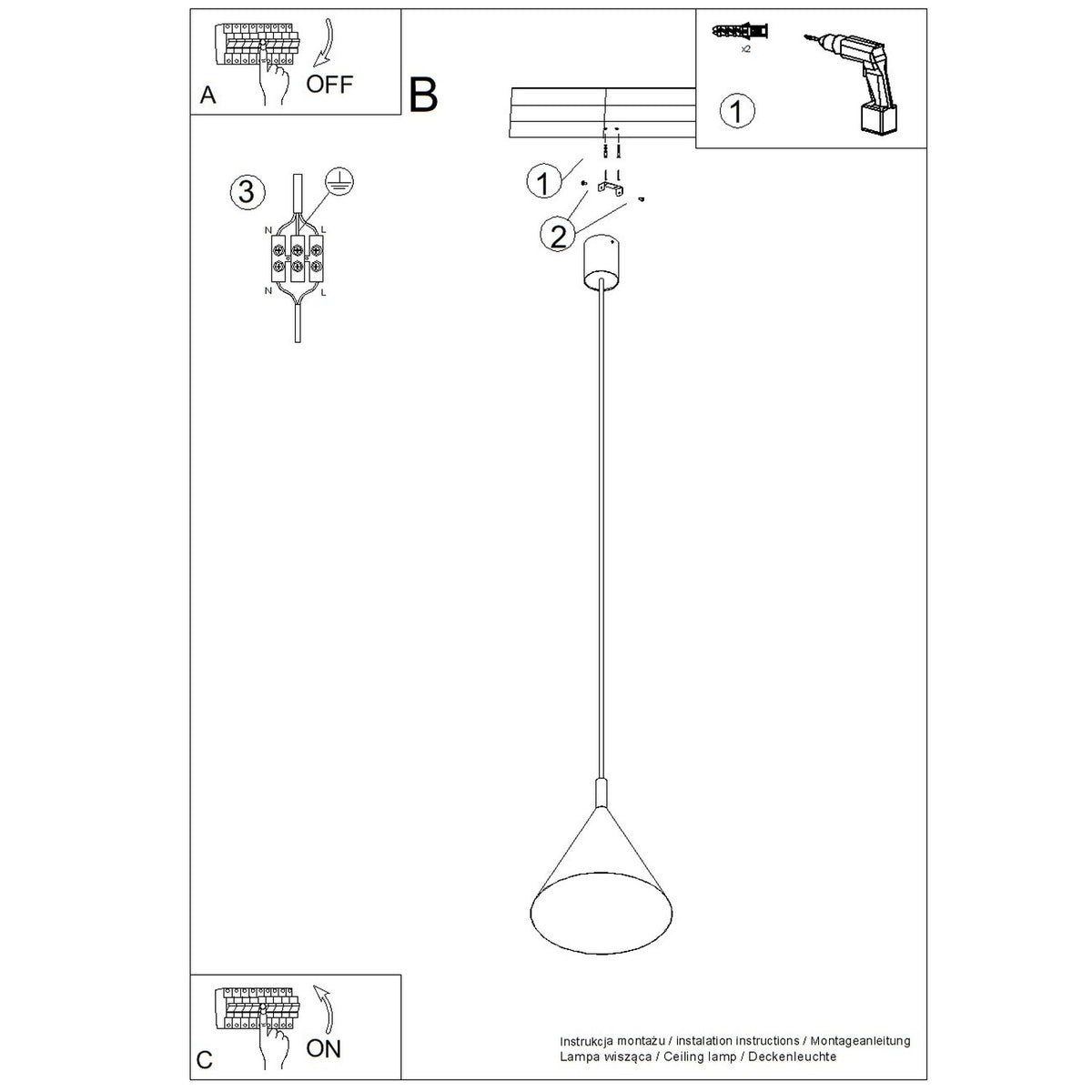 Pendant lamp NOX 25 white