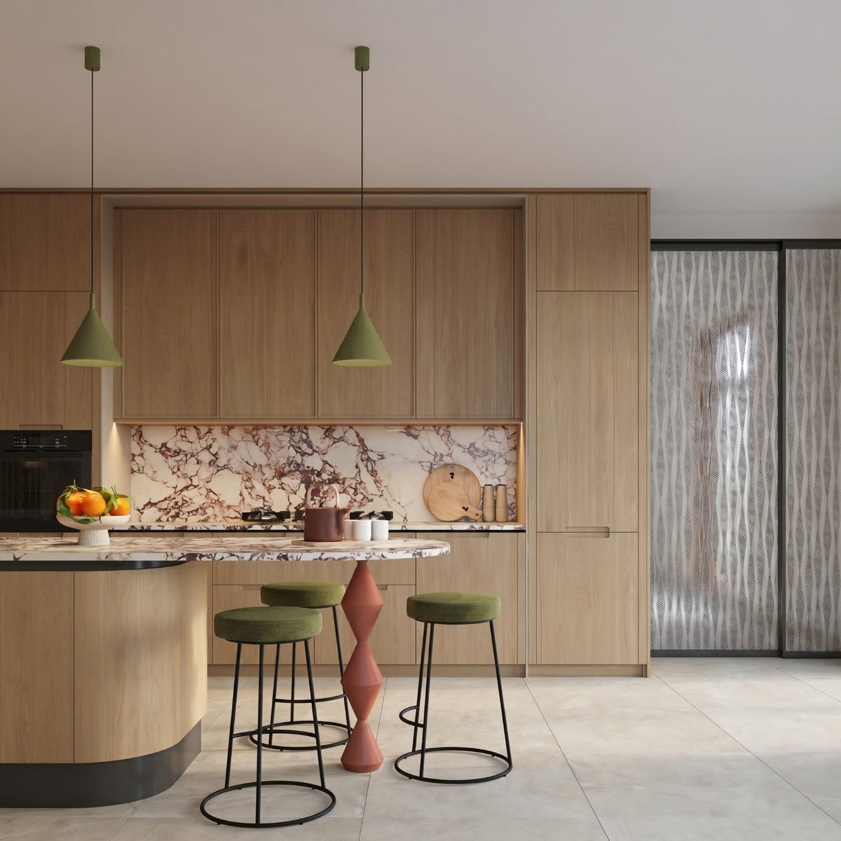 Pendant lamp NOX 25 olive green