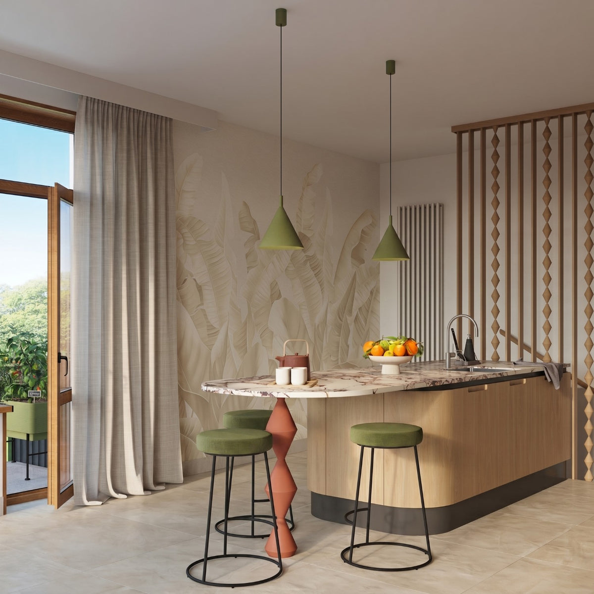 Pendant lamp NOX 25 olive green