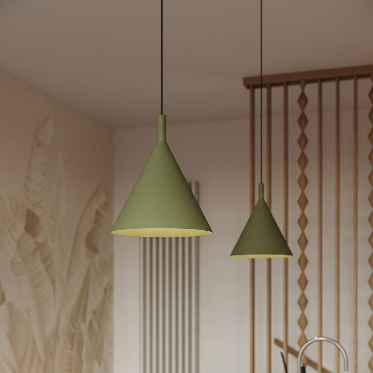 Pendant lamp NOX 25 olive green
