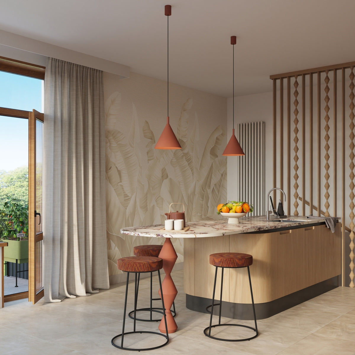 Pendant lamp NOX 25 red ochre