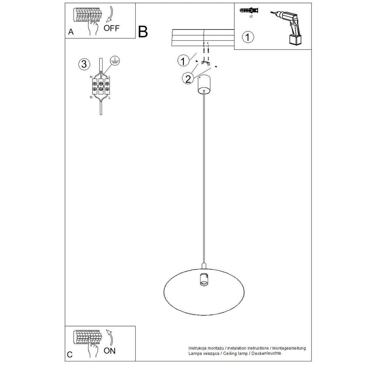 Pendant lamp NOX 40 beige