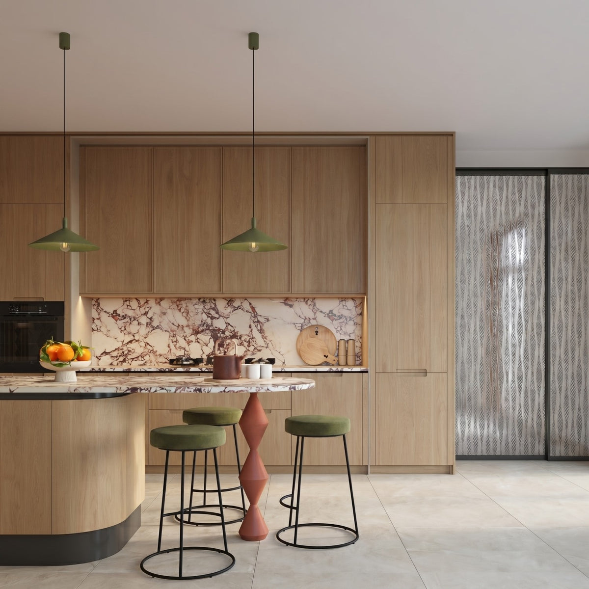 Pendant lamp NOX 40 olive green