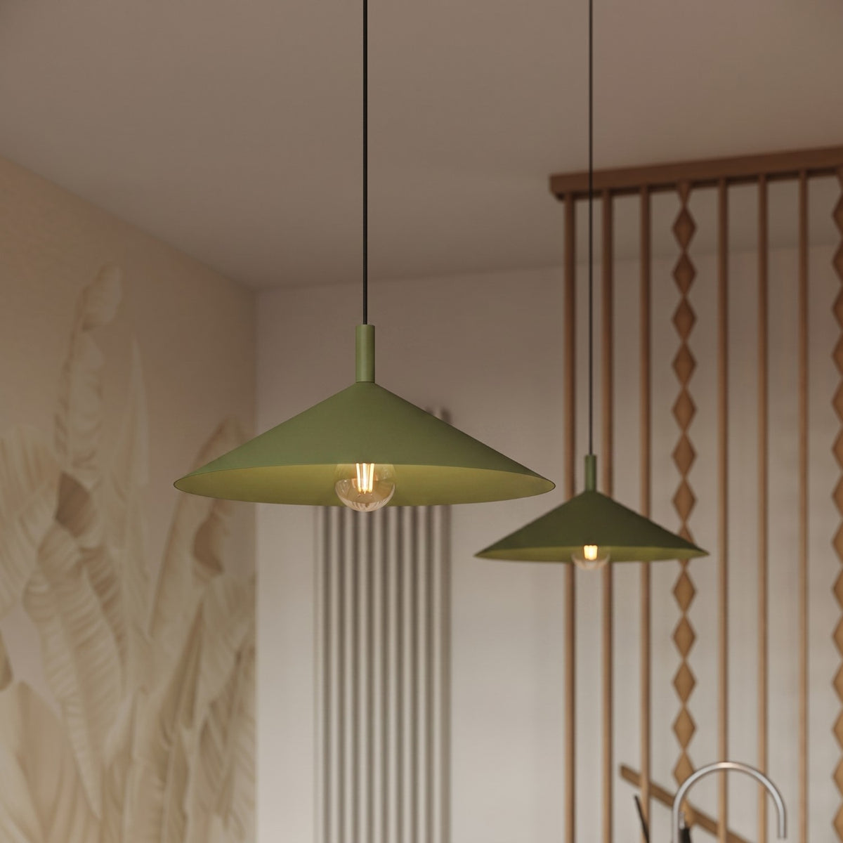 Pendant lamp NOX 40 olive green