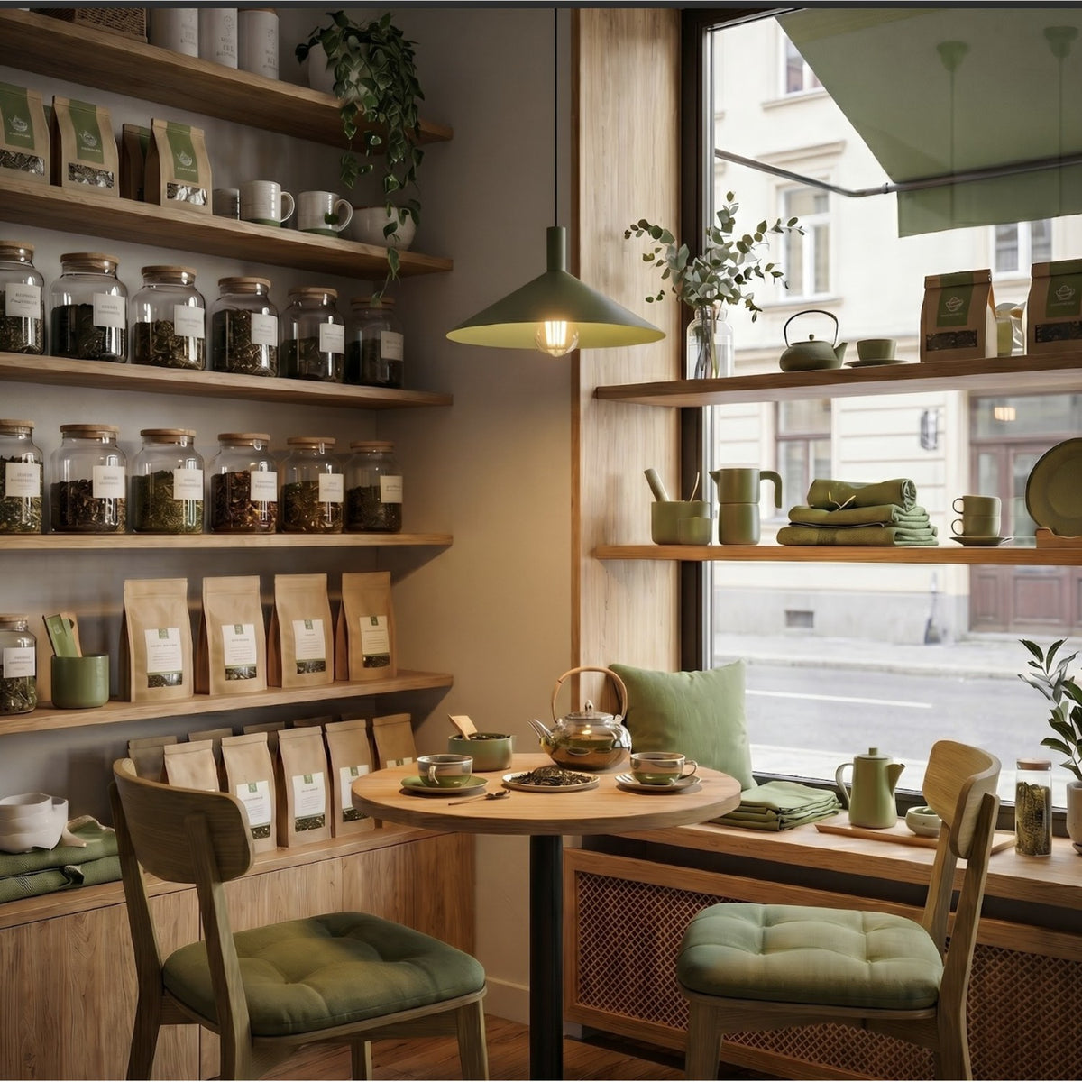 Pendant lamp NOX 40 olive green