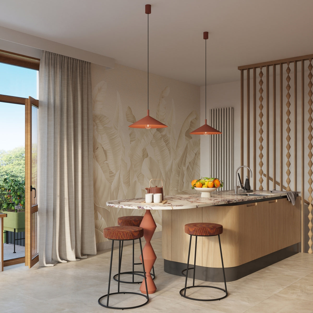 Pendant lamp NOX 40 red ochre