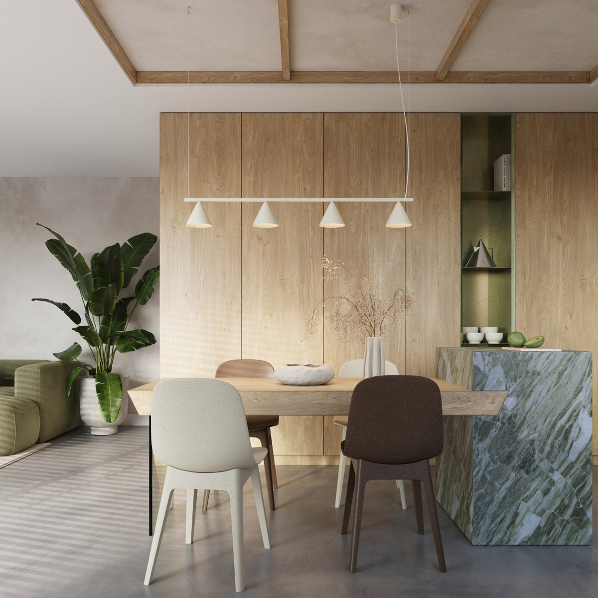 Chandelier NOX 4L beige