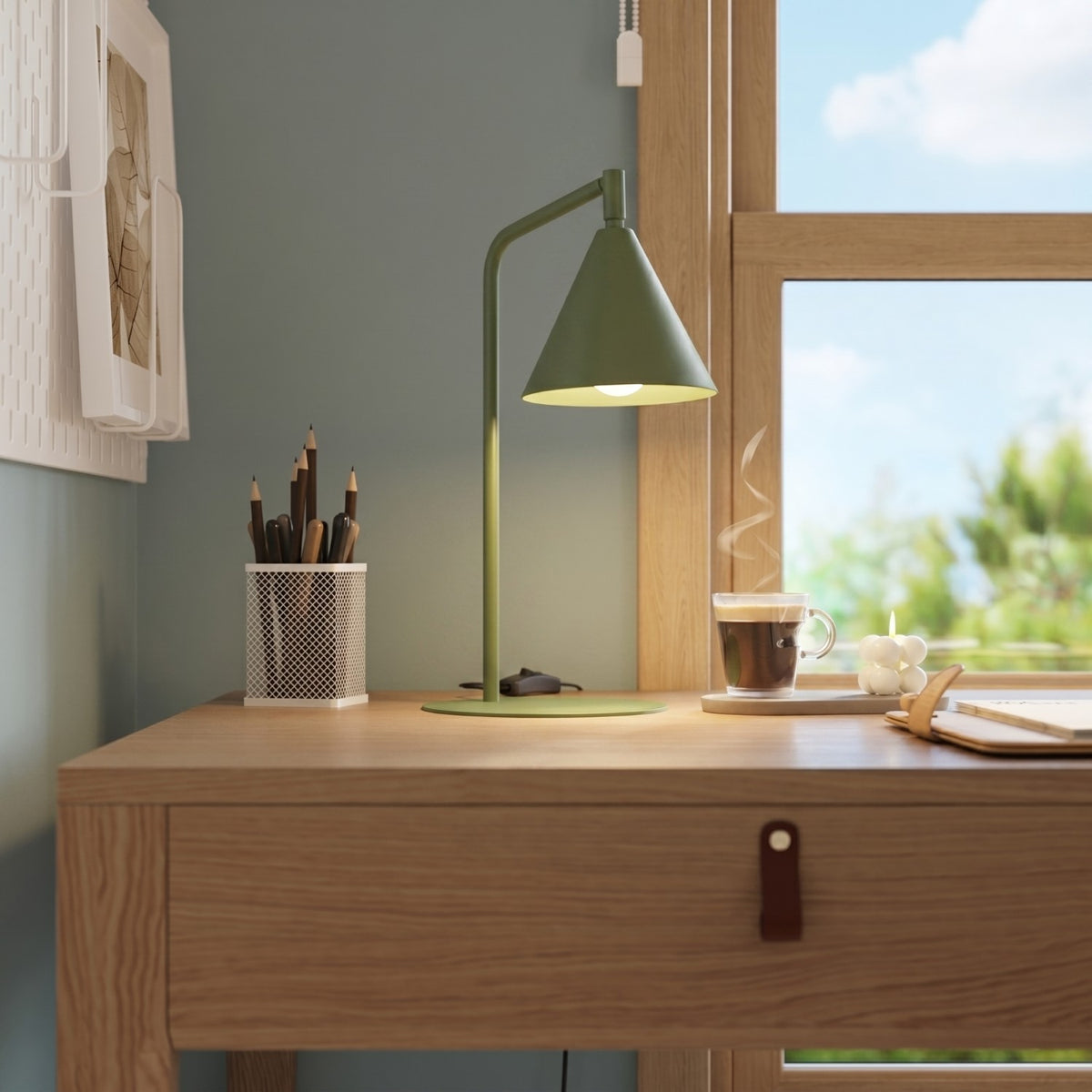 Table lamp NOX olive green