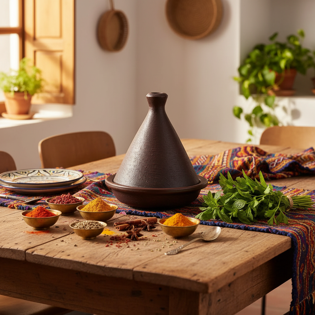 Le tajine ethnique en forme de cône - Terre cuite