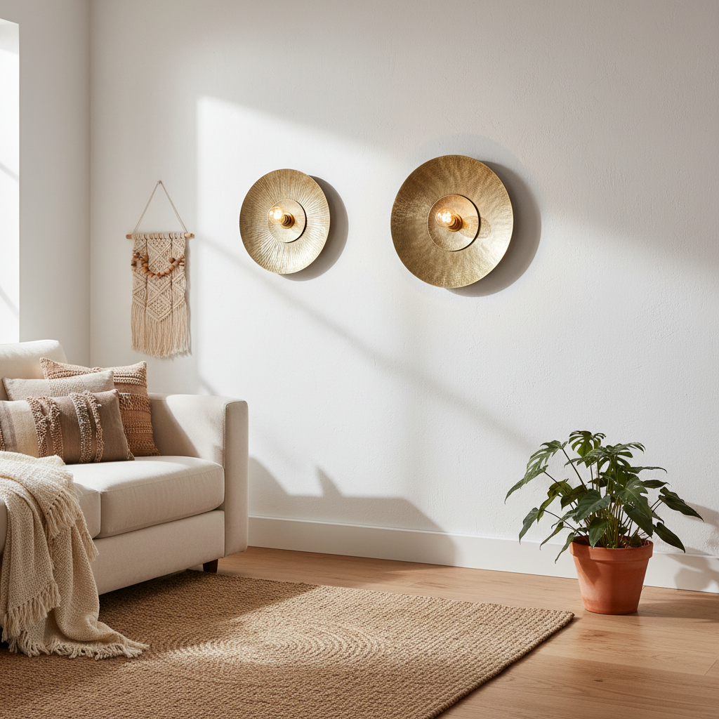 The Double Full Moon Wall Lamp - Brass - M